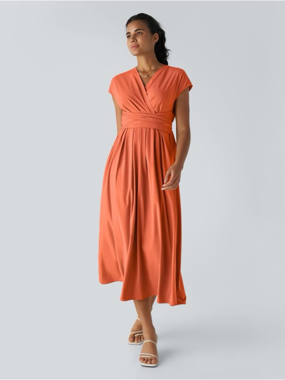 HALARA Breezeful Midi Dress S NWT V Neck Tie Back Pocket Quick Dry